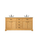 72 Inch Double Bathroom Vanity In Natural Wood