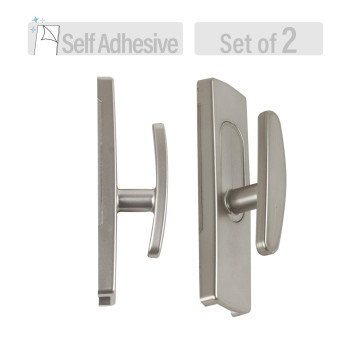 Wall Hooks Self Adhesive Set Of 2 Satin Nickel