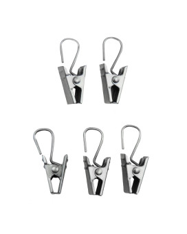 24 Clips With Hooks Satin Nickel