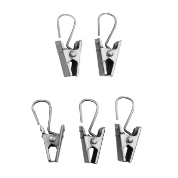 24 Clips With Hooks Satin Nickel