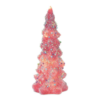 Led Tree With Rainbow Pearl Ornaments Set Of 3