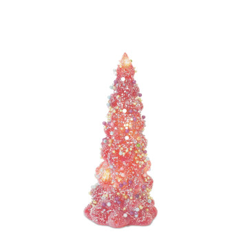 Led Tree With Rainbow Pearl Ornaments Set Of 3