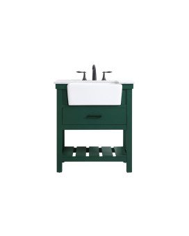 30 Inch Single Bathroom Vanity In Green