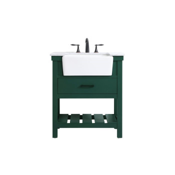 30 Inch Single Bathroom Vanity In Green