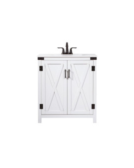 30 Inch Single Bathroom Vanity In White