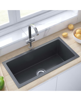 Vidaxl Handmade Kitchen Sink Black Stainless Steel