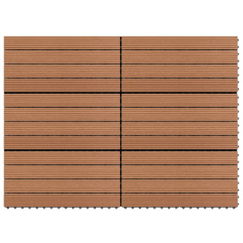 Vidaxl Wpc Tiles 236X118 6 Pcs 108Ft Brown