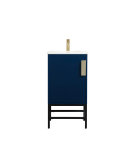 18 Inch Single Bathroom Vanity In Blue