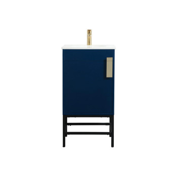 18 Inch Single Bathroom Vanity In Blue