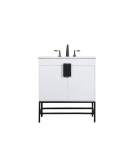 30 Inch Single Bathroom Vanity In White