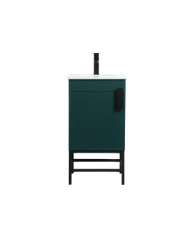 18 Inch Single Bathroom Vanity In Green