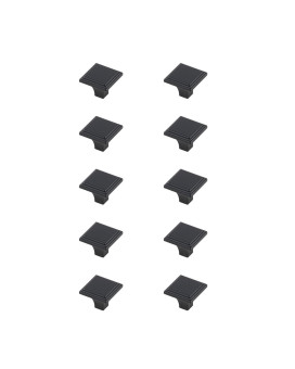 Wilow 1 Matte Black Square Knob Multipack Set Of 10