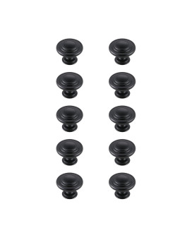 Minu 13 Diameter Matte Black Mushroom Knob Multipack Set Of 10