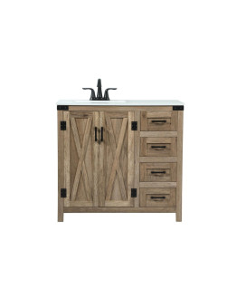 36 Inch Single Bathroom Vanity In Natural Oak