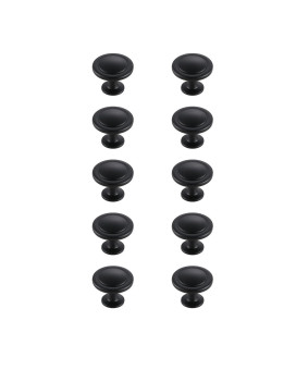 Logyn 13 Diameter Matte Black Mushroom Knob Multipack Set Of 10