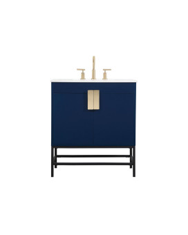 30 Inch Single Bathroom Vanity In Blue