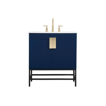 30 Inch Single Bathroom Vanity In Blue