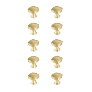 Irvin 13 Brushed Gold Square Knob Multipack Set Of 10