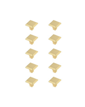 Wilow 1 Brushed Gold Square Knob Multipack Set Of 10