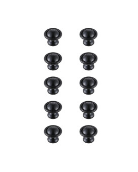 Kadea 12 Diameter Matte Black Mushroom Knob Multipack Set Of 10