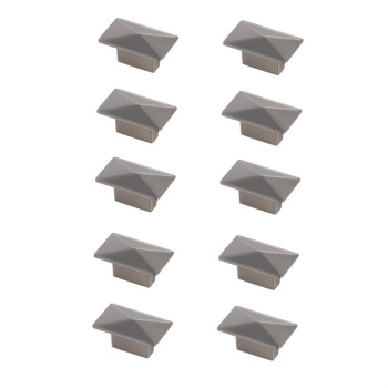 Perry 2 Brushed Nickel Rectangle Knob Multipack Set Of 10