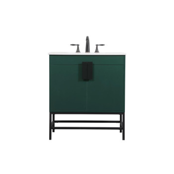 30 Inch Single Bathroom Vanity In Green