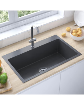 Vidaxl Handmade Kitchen Sink Black Stainless Steel