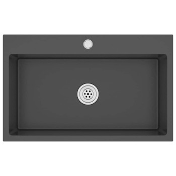 Vidaxl Handmade Kitchen Sink Black Stainless Steel