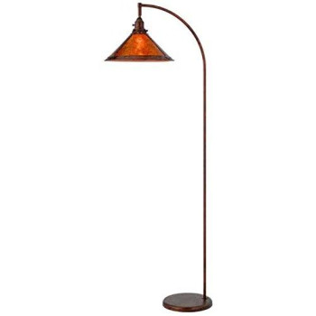 60W Downbridge Adjustable Metal Floor Lamp With Mica Shade