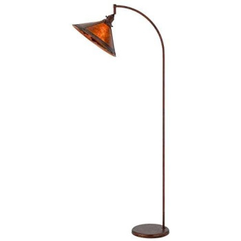 60W Downbridge Adjustable Metal Floor Lamp With Mica Shade