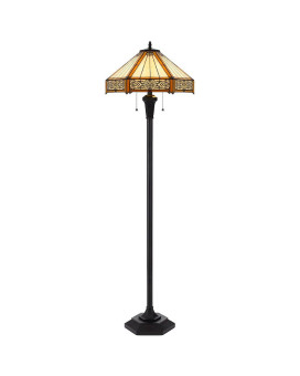 60W X 2 Metalresin Tiffany Table Lamp With Pull Chain Switches