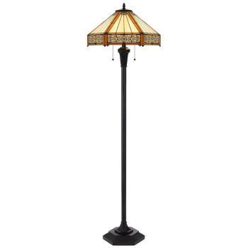 60W X 2 Metalresin Tiffany Table Lamp With Pull Chain Switches