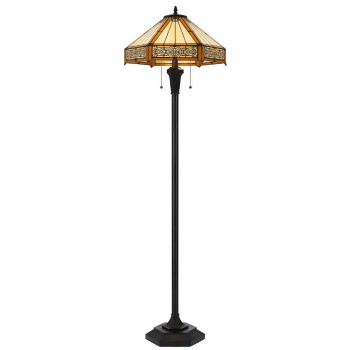 60W X 2 Metalresin Tiffany Table Lamp With Pull Chain Switches