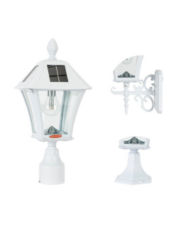 Baytown Bulb Solar Lamp Wallpier3 Fitter Mounts White