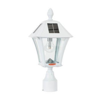 Baytown Bulb Solar Lamp Wallpier3 Fitter Mounts White