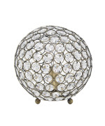 8 Metal Crystal Ball Sequin Table Desk Lamp Antique Brass