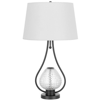 Forssa 100W 3 Way Table Lamp With 2W Led Night Light In Glass And Metal Base