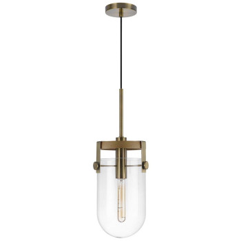 Stovall 60W Metalglassbirch Wood Pendant Light