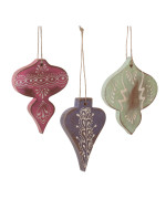 Wood Finial Ornament Set Of 6