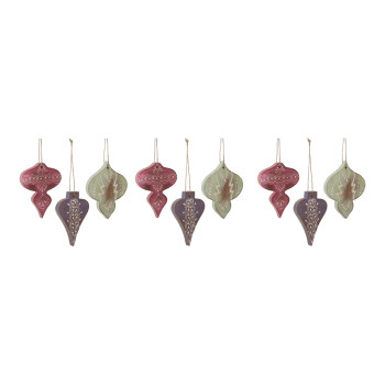 Wood Finial Ornament Set Of 6