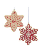 Gingerbread Snowflake Cookie Ornament Set Of 12