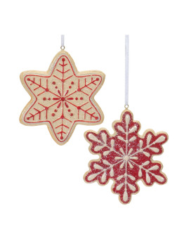 Gingerbread Snowflake Cookie Ornament Set Of 12