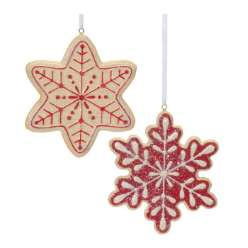 Gingerbread Snowflake Cookie Ornament Set Of 12