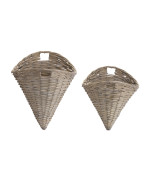 Grey Woven Willow Wall Basket Set Of 2