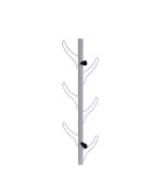 34 Inch Wall Mounted Coat And Hat Rack With 8 Hooks Silver Metal Frame