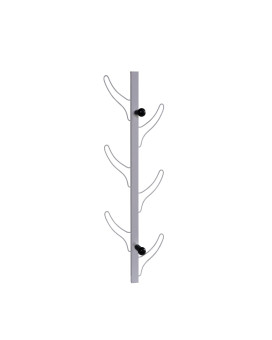 34 Inch Wall Mounted Coat And Hat Rack With 8 Hooks Silver Metal Frame