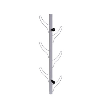 34 Inch Wall Mounted Coat And Hat Rack With 8 Hooks Silver Metal Frame