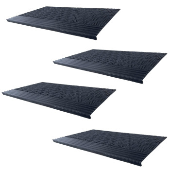 Amerihome 4 Piece Bull Nose Rubber Stair Tread Set 30 X 10 Inch