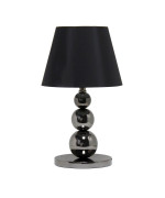 1929 Glossy Onyx Stacked Sphere Table Lamp Black