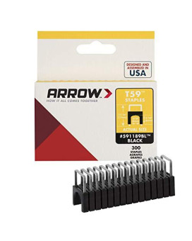 Arrow Black Fastener 591189Bl 516Inch T59 Insulated Staples 300Pack